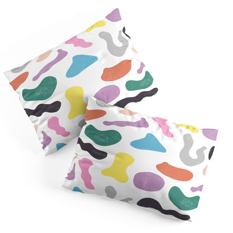 Ninola Design Abstract Memphis Shapes Red Pillow Shams