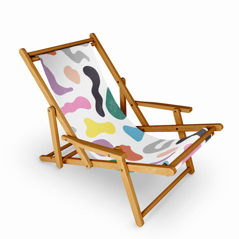 Ninola Design Abstract Memphis Shapes Red Sling Chair