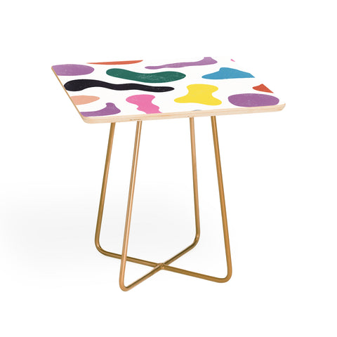 Ninola Design Abstract Memphis Shapes Red Side Table