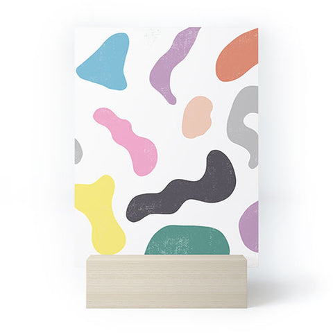 Ninola Design Abstract Memphis Shapes Red Mini Art Print