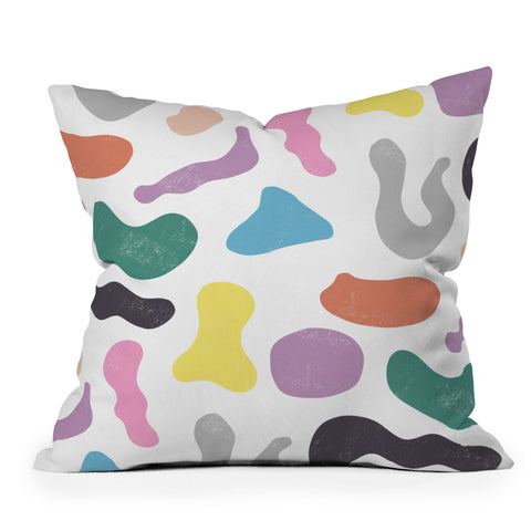 Ninola Design Abstract Memphis Shapes Red Throw Pillow