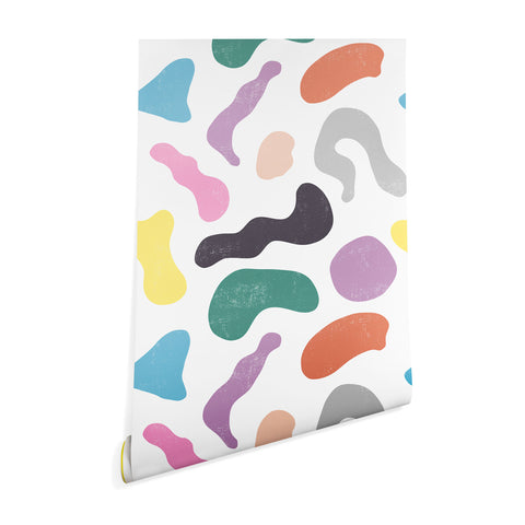 Ninola Design Abstract Memphis Shapes Red Wallpaper