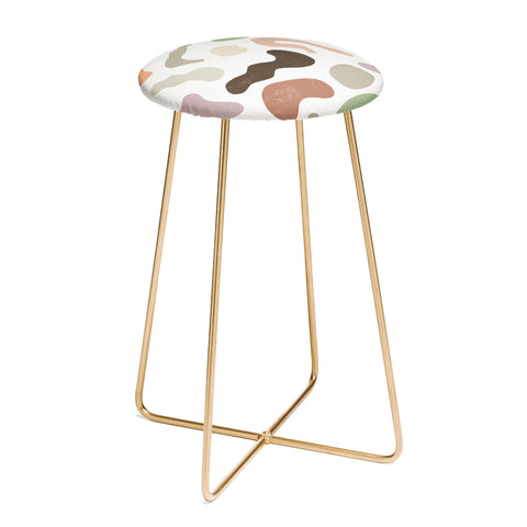 Ninola Design Abstract Memphis Terracota Counter Stool