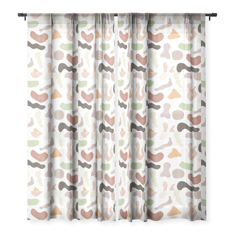 Ninola Design Abstract Memphis Terracota Sheer Window Curtain