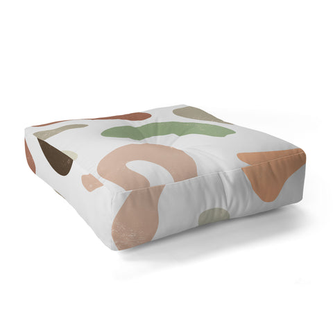 Ninola Design Abstract Memphis Terracota Floor Pillow Square