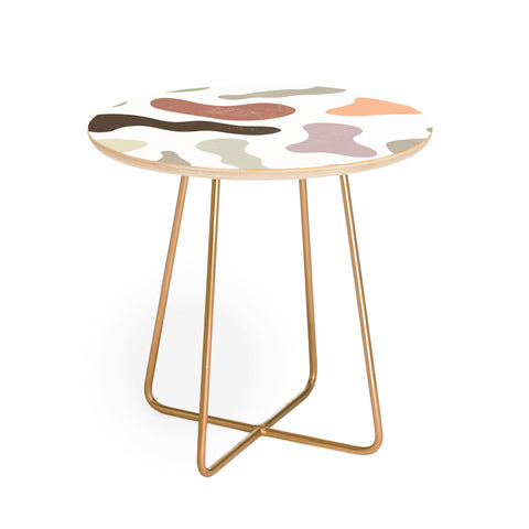 Ninola Design Abstract Memphis Terracota Round Side Table