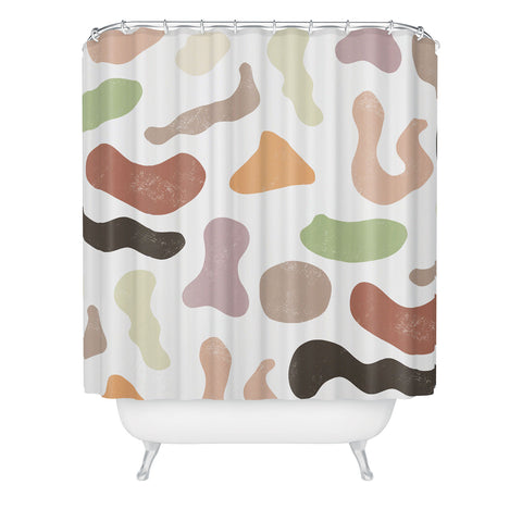 Ninola Design Abstract Memphis Terracota Shower Curtain