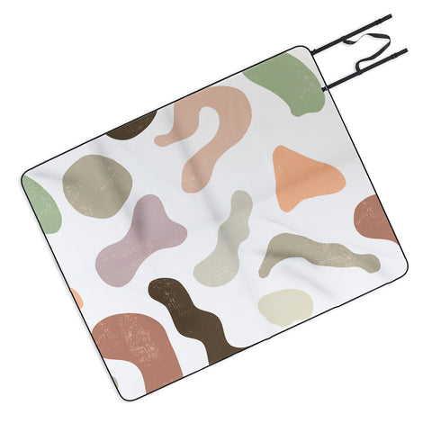 Ninola Design Abstract Memphis Terracota Picnic Blanket