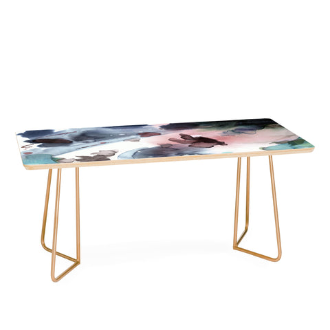 Ninola Design Abstract Painting Blue Pink Coffee Table