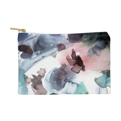 Ninola Design Abstract Painting Blue Pink Pouch