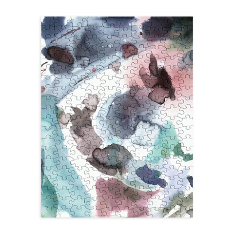 Ninola Design Abstract Painting Blue Pink Puzzle