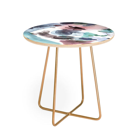 Ninola Design Abstract Painting Blue Pink Round Side Table