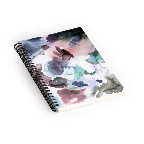 Ninola Design Abstract Painting Blue Pink Spiral Notebook