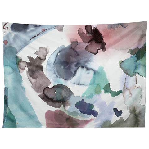 Ninola Design Abstract Painting Blue Pink Tapestry