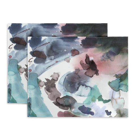 Ninola Design Abstract Painting Blue Pink Placemat