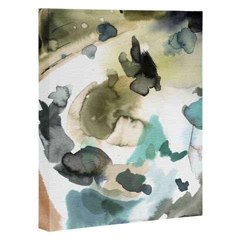 Ninola Design Abstract Painting Gold Blue Art Canvas