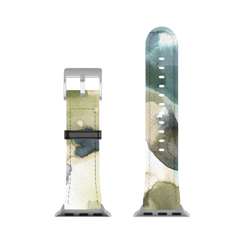 Ninola Design Abstract Painting Gold Blue Apple Watch Band