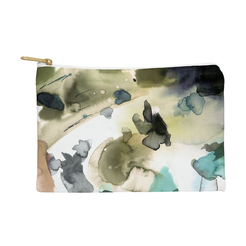Ninola Design Abstract Painting Gold Blue Pouch