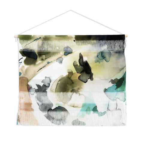 Ninola Design Abstract Painting Gold Blue Wall Hanging Landscape