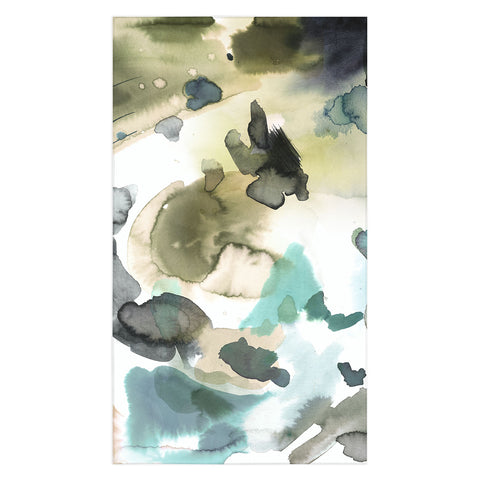 Ninola Design Abstract Painting Gold Blue Tablecloth