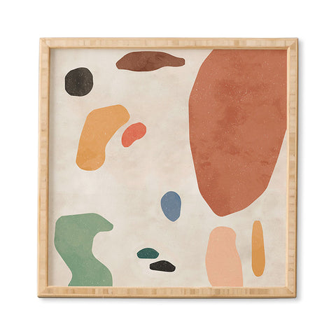 Ninola Design Abstract Shapes Terracota Framed Wall Art