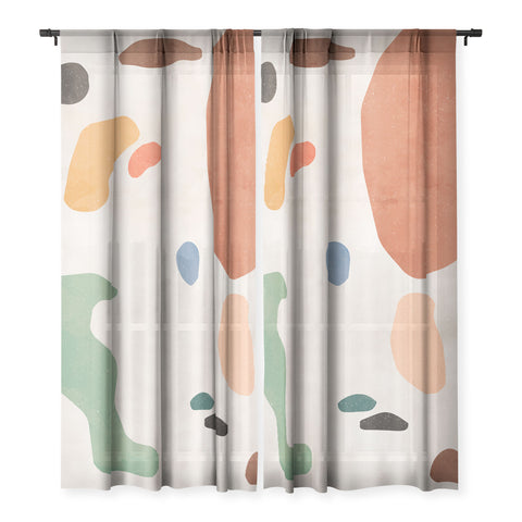 Ninola Design Abstract Shapes Terracota Sheer Non Repeat