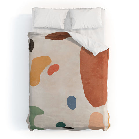 Ninola Design Abstract Shapes Terracota Duvet Cover