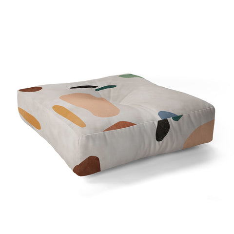 Ninola Design Abstract Shapes Terracota Floor Pillow Square