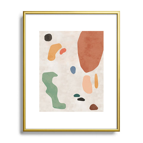 Ninola Design Abstract Shapes Terracota Metal Framed Art Print