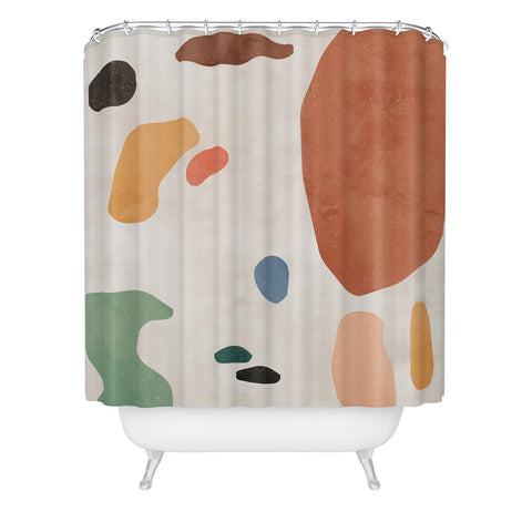 Ninola Design Abstract Shapes Terracota Shower Curtain