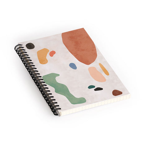 Ninola Design Abstract Shapes Terracota Spiral Notebook
