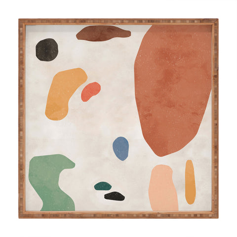 Ninola Design Abstract Shapes Terracota Square Tray