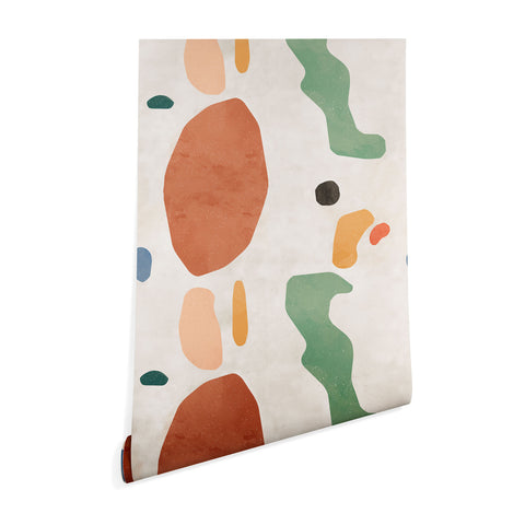 Ninola Design Abstract Shapes Terracota Wallpaper