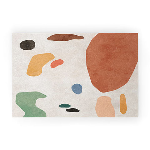 Ninola Design Abstract Shapes Terracota Welcome Mat
