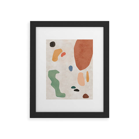 Ninola Design Abstract Shapes Terracota Framed Art Print