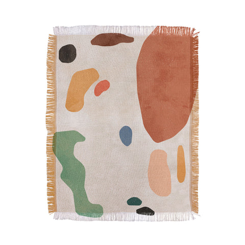 Ninola Design Abstract Shapes Terracota Throw Blanket