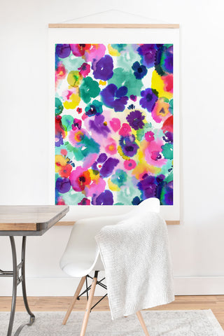 Ninola Design Abstract spring blooms watercolor Art Print And Hanger
