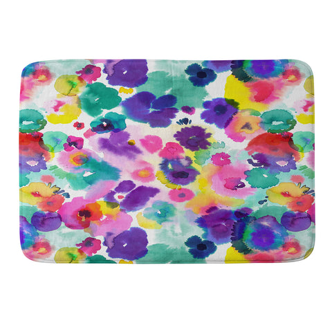 Ninola Design Abstract spring blooms watercolor Memory Foam Bath Mat