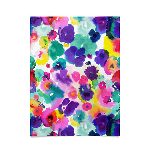Ninola Design Abstract spring blooms watercolor Poster