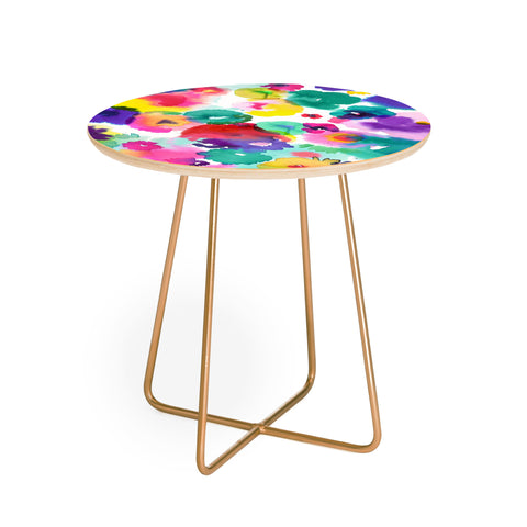Ninola Design Abstract spring blooms watercolor Round Side Table