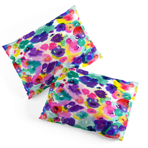 Ninola Design Abstract spring blooms watercolor Pillow Shams