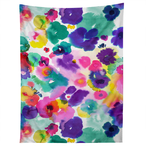 Ninola Design Abstract spring blooms watercolor Tapestry