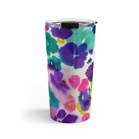 Ninola Design Abstract spring blooms watercolor Travel Mug