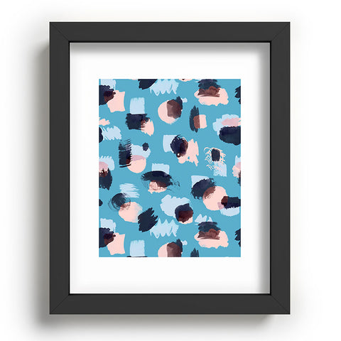 Ninola Design Abstract stains blue Recessed Framing Rectangle