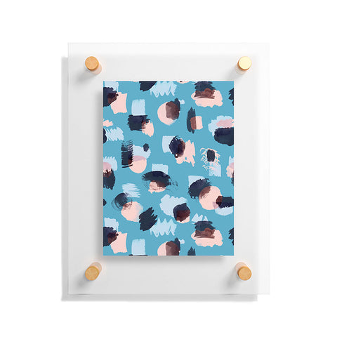 Ninola Design Abstract stains blue Floating Acrylic Print