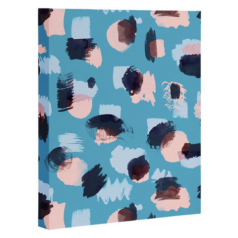 Ninola Design Abstract stains blue Art Canvas