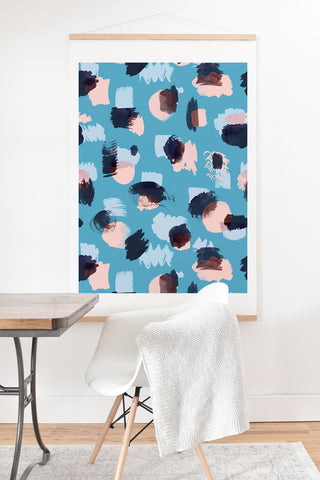 Ninola Design Abstract stains blue Art Print And Hanger