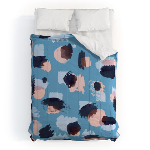 Ninola Design Abstract stains blue Comforter