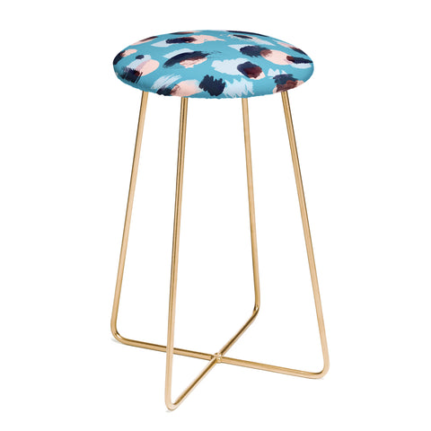 Ninola Design Abstract stains blue Counter Stool