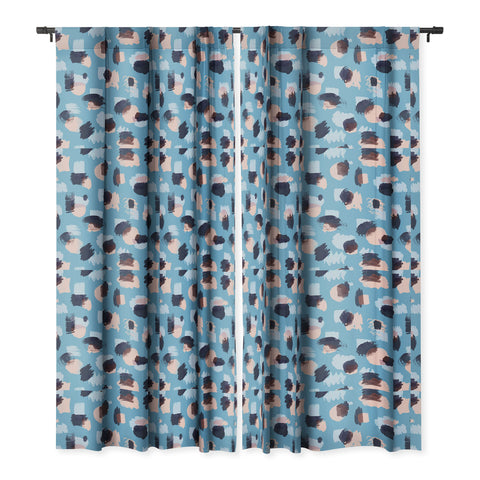 Ninola Design Abstract stains blue Blackout Window Curtain